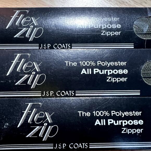 Flex Zip 16" All Purpose Zipper Lot Of 3-J&P Coats Dark Brown - Picture 3 of 4
